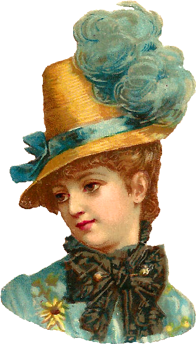 Digital Women's Antique Hat Fashion Downloads - Costume Hat Clipart (461x751), Png Download
