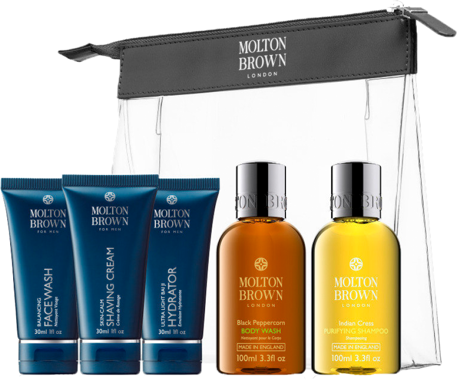 Orange & Bergamot Signature Wash Set - Molton Brown Men's Luxuries Set Clipart (1337x973), Png Download