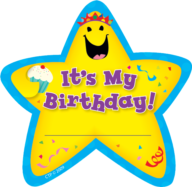 Creative Teaching Press® It's My Birthday Star Badges - It's My Birthday Award Clipart (651x637), Png Download