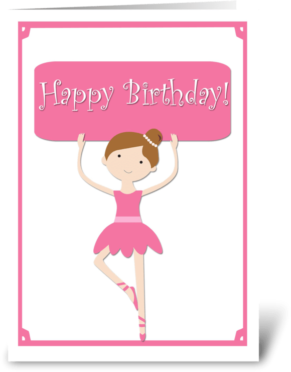 Happy Birthday Pink Ballerina Clipart (700x792), Png Download