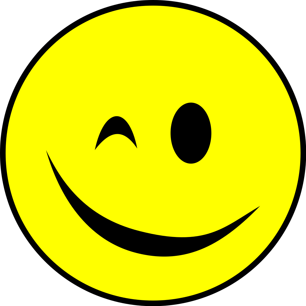 File - Winking-smiley - Svg - Wikimedia Commons - Smiley Face Clipart (1024x1024), Png Download