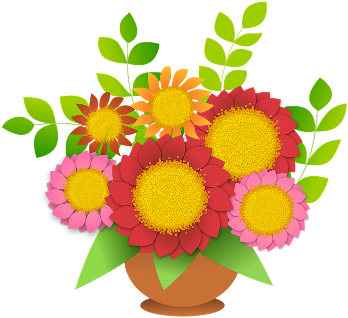 Flower Flower Bouquet Bouquet Decoration - Flower Bouquet Clipart (960x716), Png Download