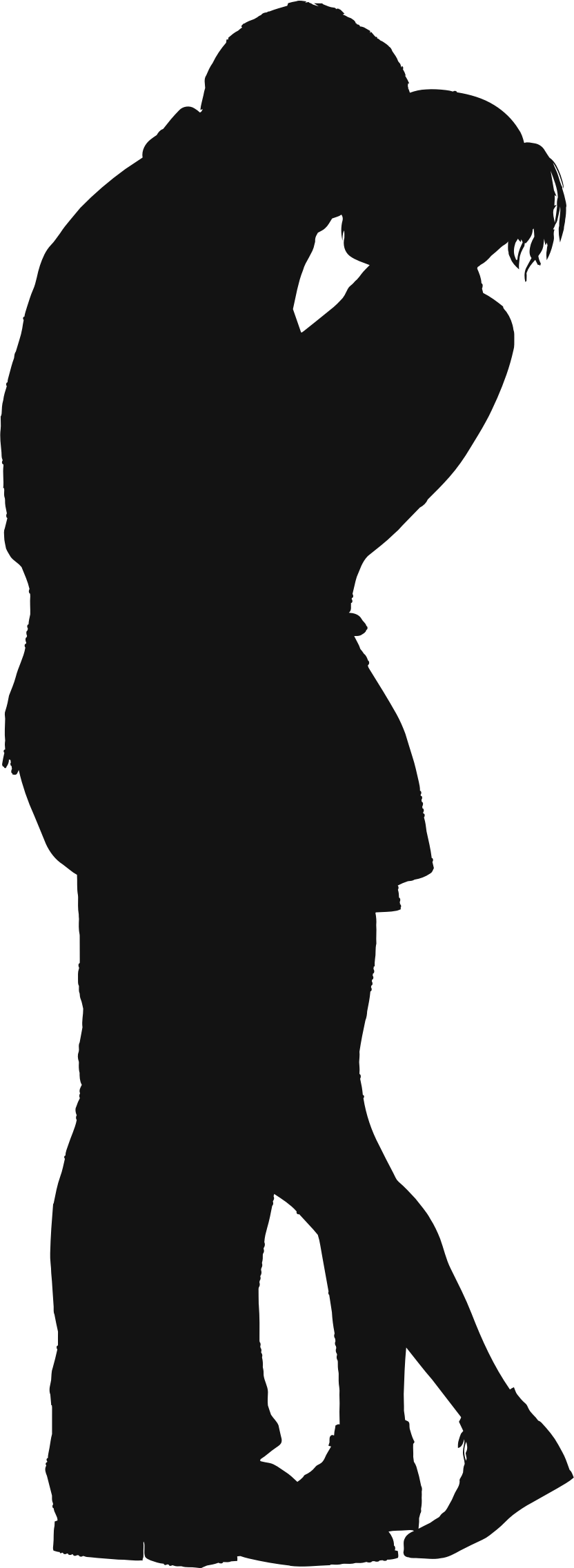 This Free Icons Png Design Of Couple Silhouette 9 - Png Couple Hug Silhouette Clipart (832x2273), Png Download