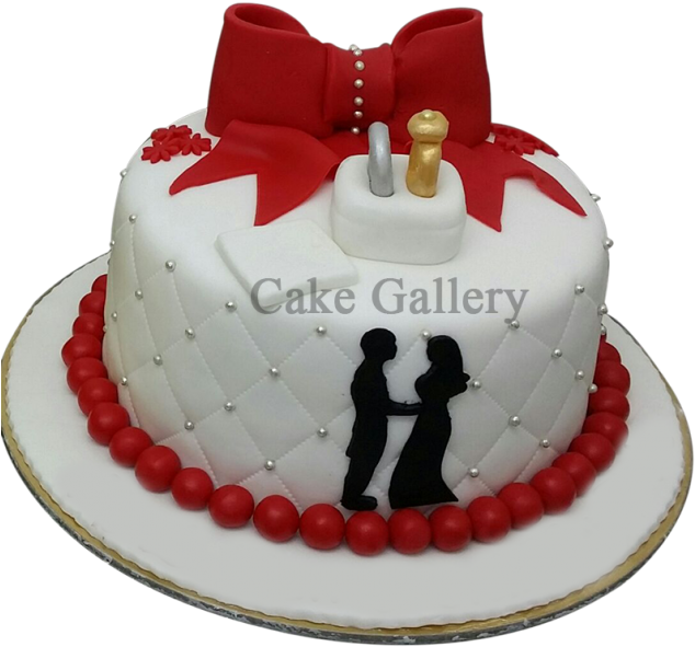Romantic Couple Cake In Sharjah - Birthday Cake With Couple Clipart (800x600), Png Download