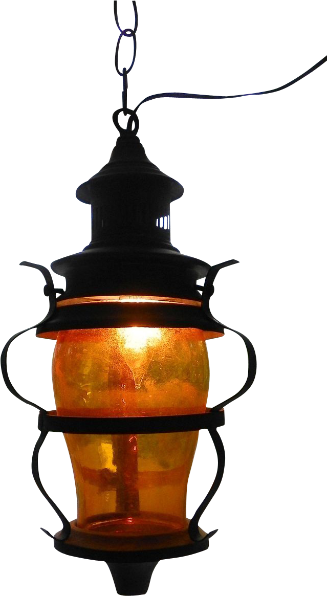 Old Amber Glass Copper Hanging Lamp - Ceiling Fixture Clipart (1164x1164), Png Download