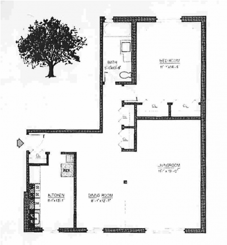 0 For The 1 Br 895 Sf Floor Plan - Floor Plan Clipart (640x480), Png Download