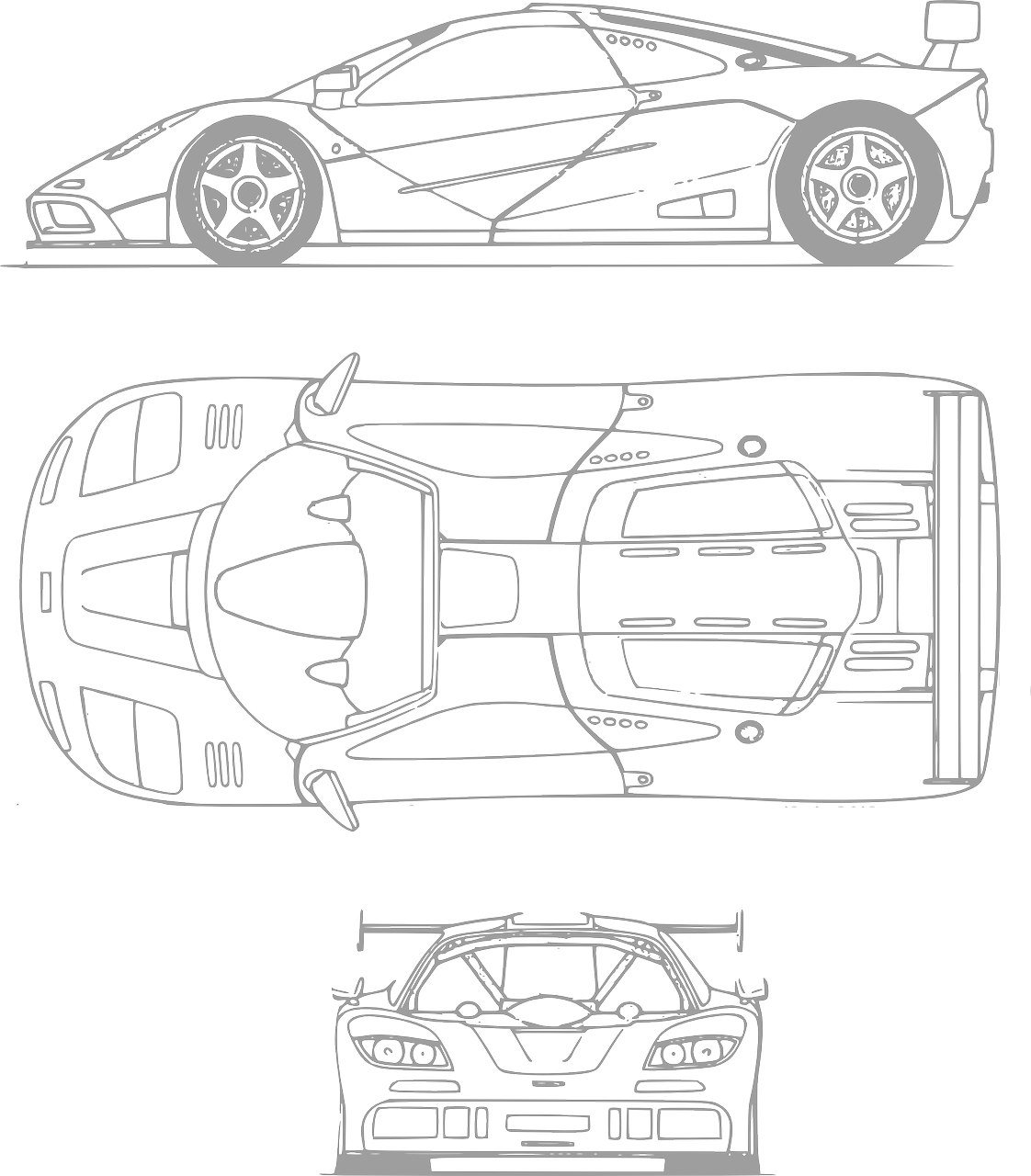 Ferrari Car Transportation Bottom Car Blueprint Sketch Clipart Large Size Png Image Pikpng