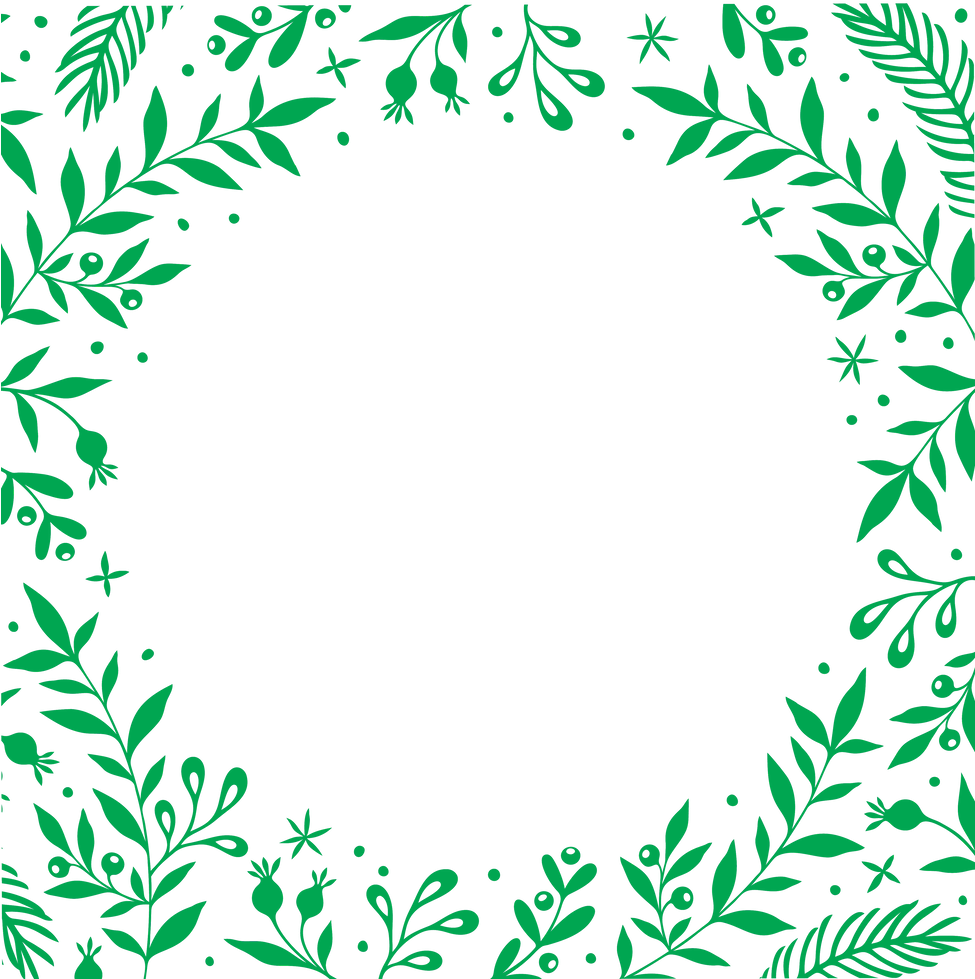 Green Leaves Frame Clipart (974x1081), Png Download