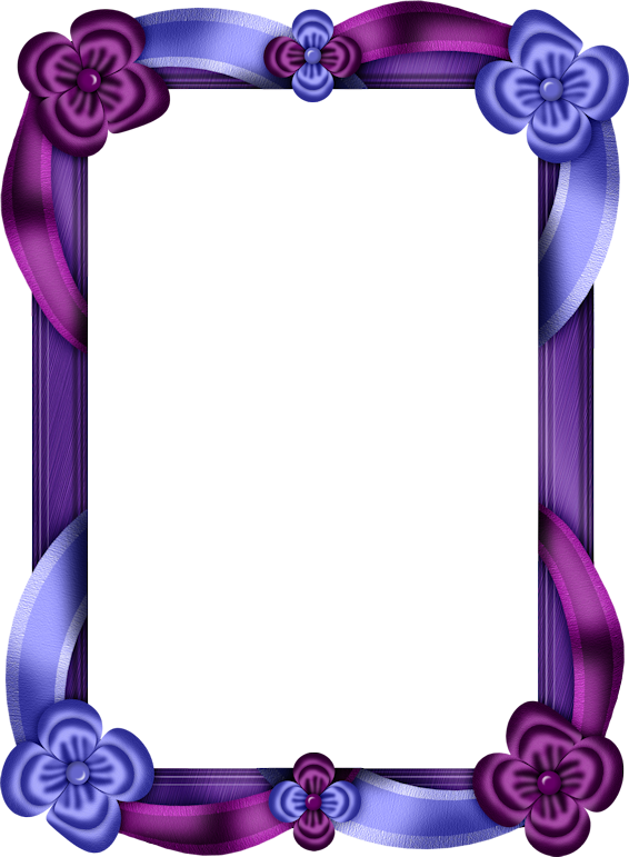 Purple And Blue Transparent Photo Frame - Purple And Blue Frames Clipart (566x771), Png Download