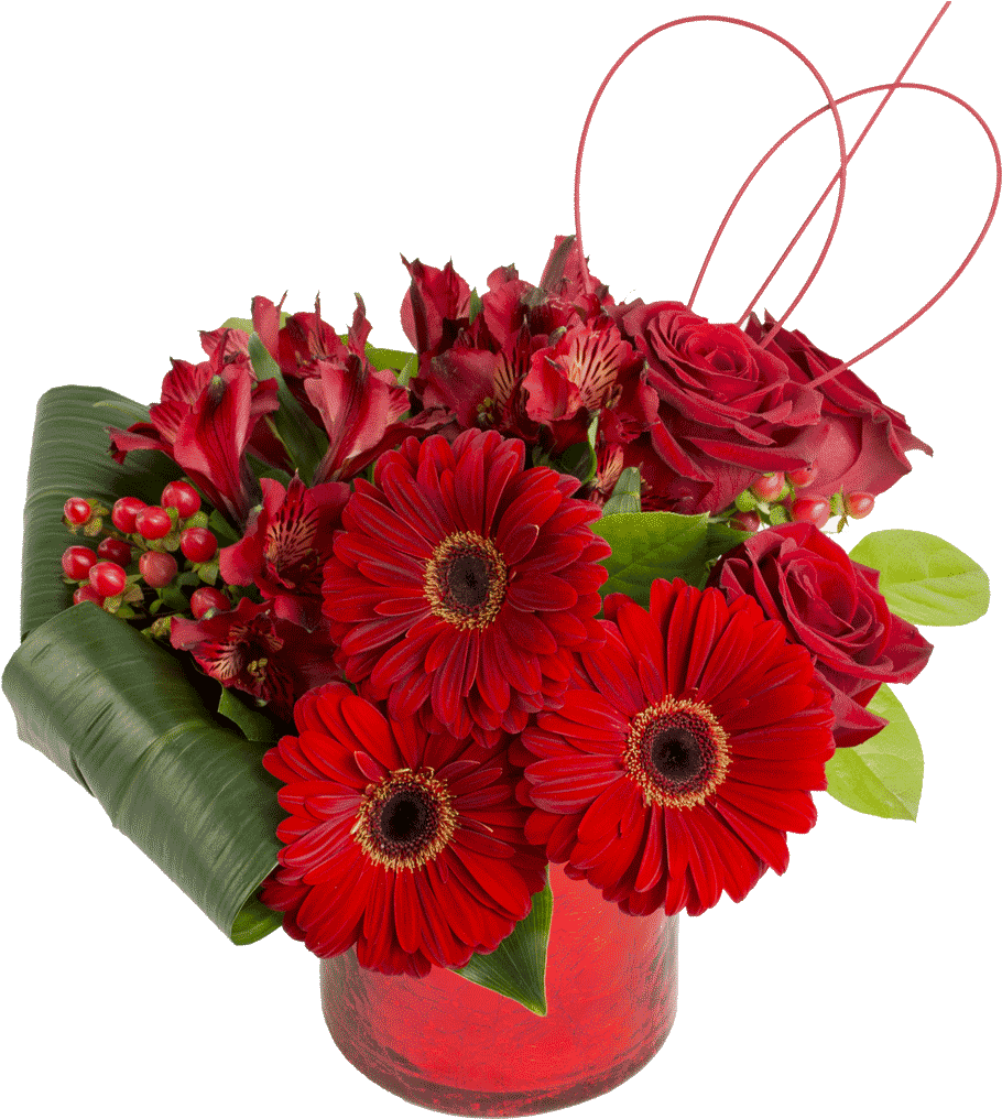 My Lovely Valentine Bouquet - Red Centerpieces Clipart (910x1016), Png Download