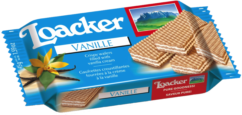 Loacker Biscuits 45g Packet Display Box X 25 Pcs - Loacker Wafers Clipart (800x390), Png Download