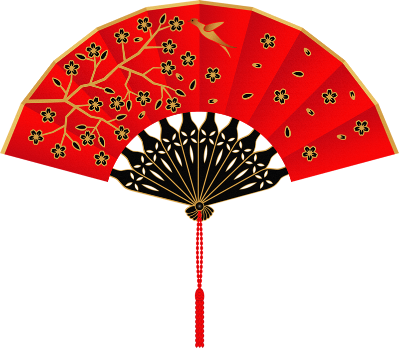 中国元素png背景透明大图片下载 Ppt素材 51ppt模板网 - Red Chinese Fan Clipart (800x698), Png Download