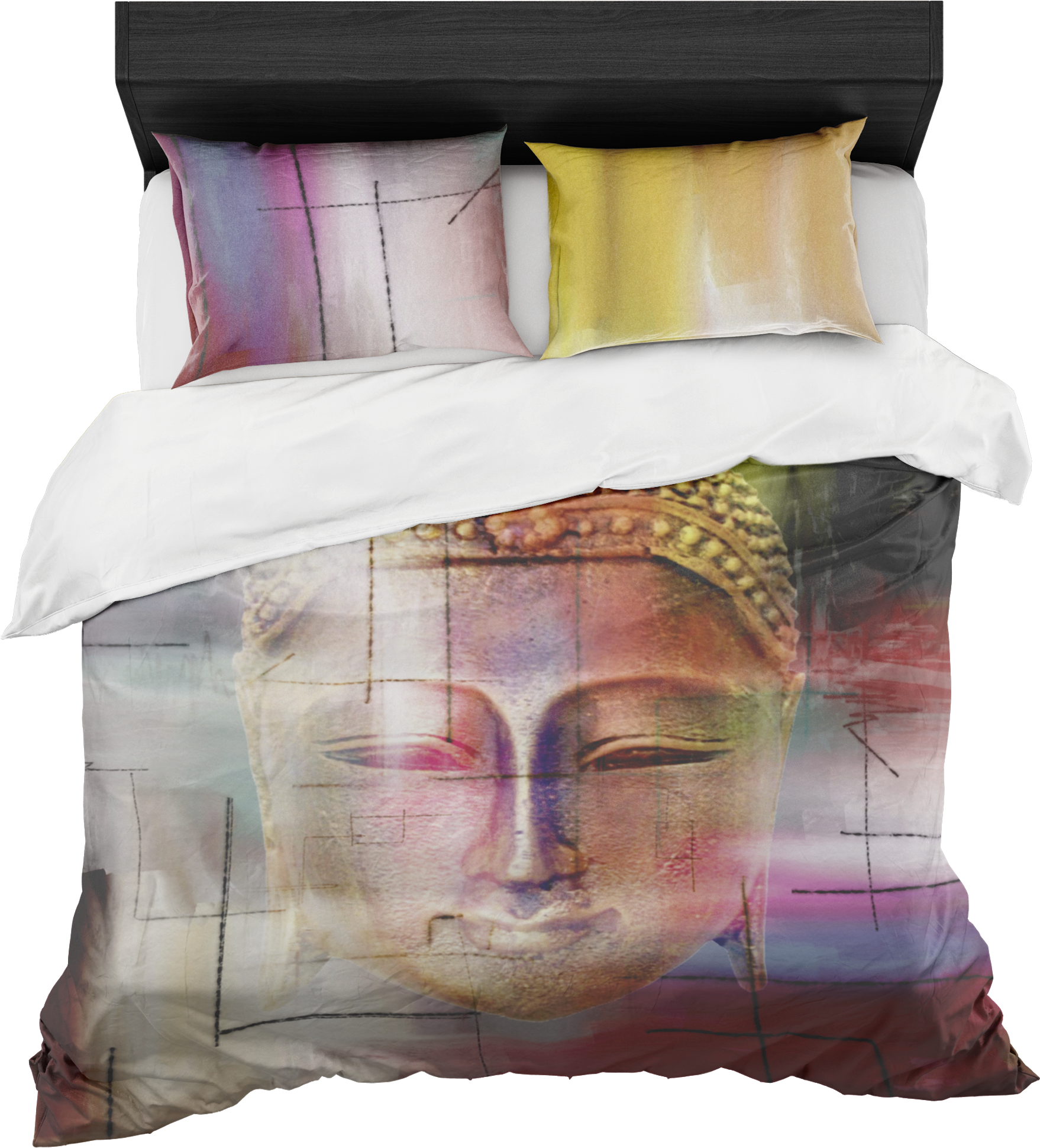 Buddha Face Bedding Set - Duvet Cover Clipart (1758x1940), Png Download