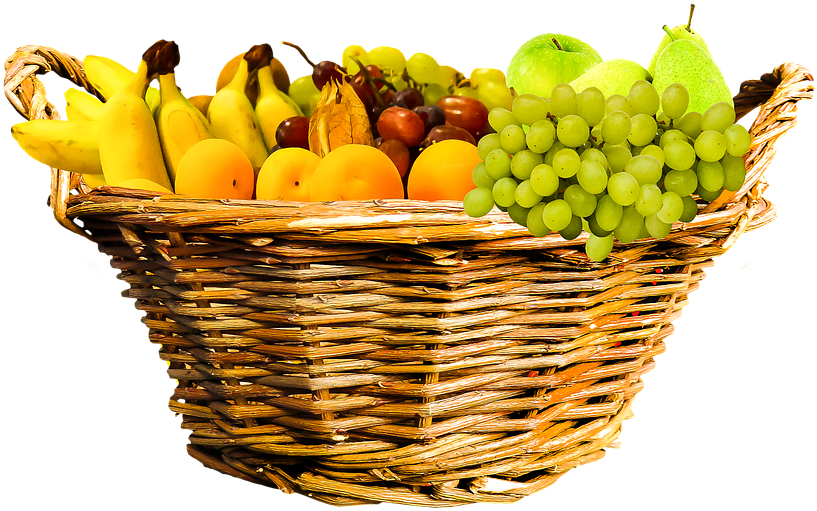 Eat Food Fruit Fruit Basket Basket Fruits - Healthy Food Basket Clipart (849x720), Png Download