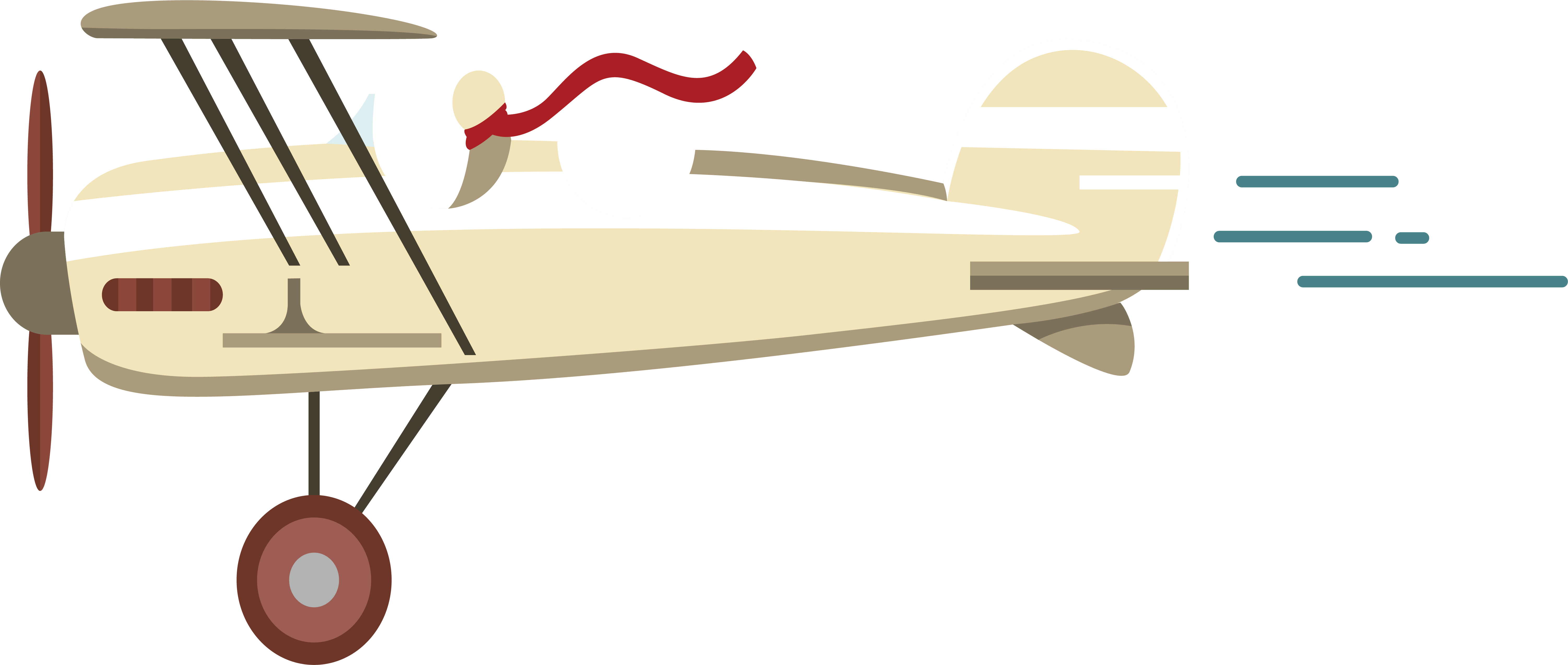 Airplane Aircraft Transprent - Vintage Airplane Vector Png Clipart (6006x2547), Png Download