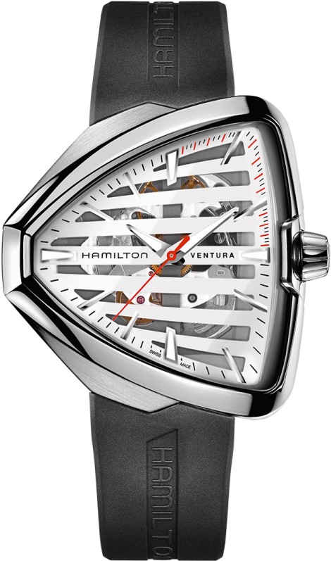 The Elvis80 Auto Comes In A Stainless Steel Case And - Hamilton Ventura Elvis Skelton Clipart (551x840), Png Download