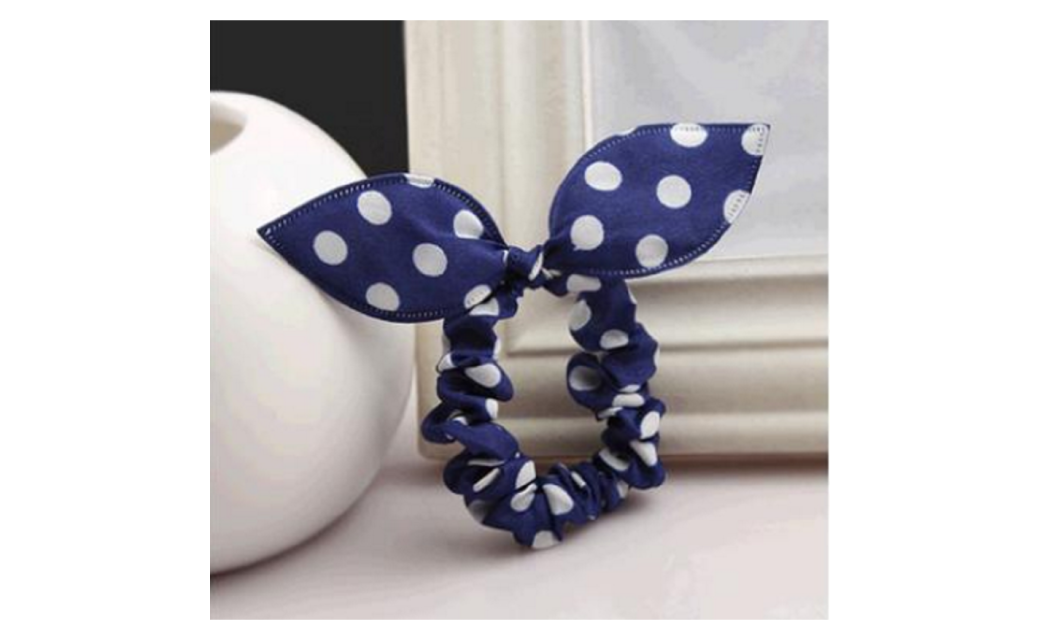 Fabric Dot Rubber Band Hair Rope Head Flower For Kids - Polka Dot Clipart (1040x640), Png Download