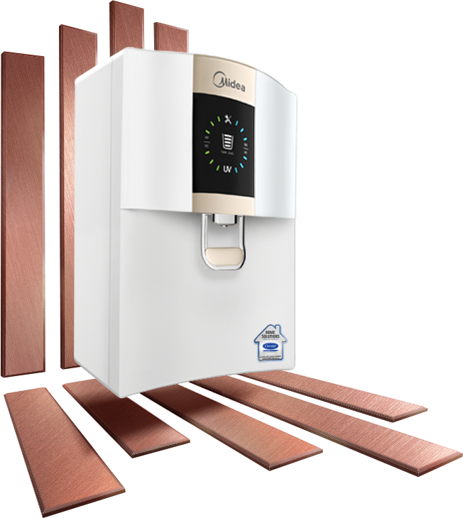 India's First Ever Water Purifier With The Goodness - Carrier Midea Water Purifier Clipart (652x730), Png Download