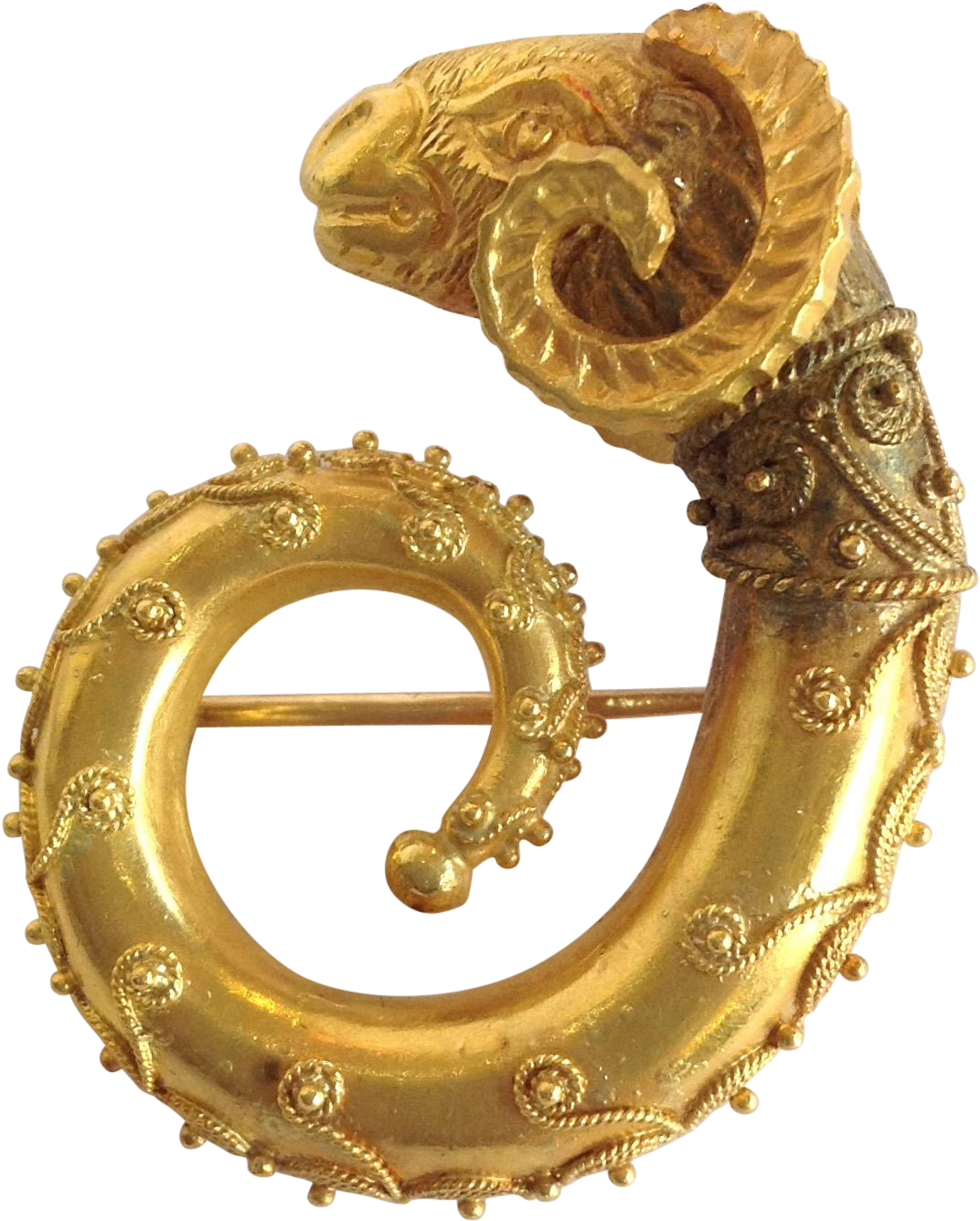 Ram Horn Ram's Head Pin 22k - Crest Clipart (1335x1335), Png Download