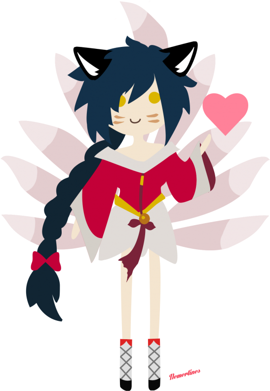 Ahri & Soraka - Cartoon Clipart (630x822), Png Download