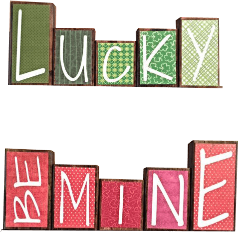 Lucky Love Blocks3 - Carmine Clipart (570x570), Png Download