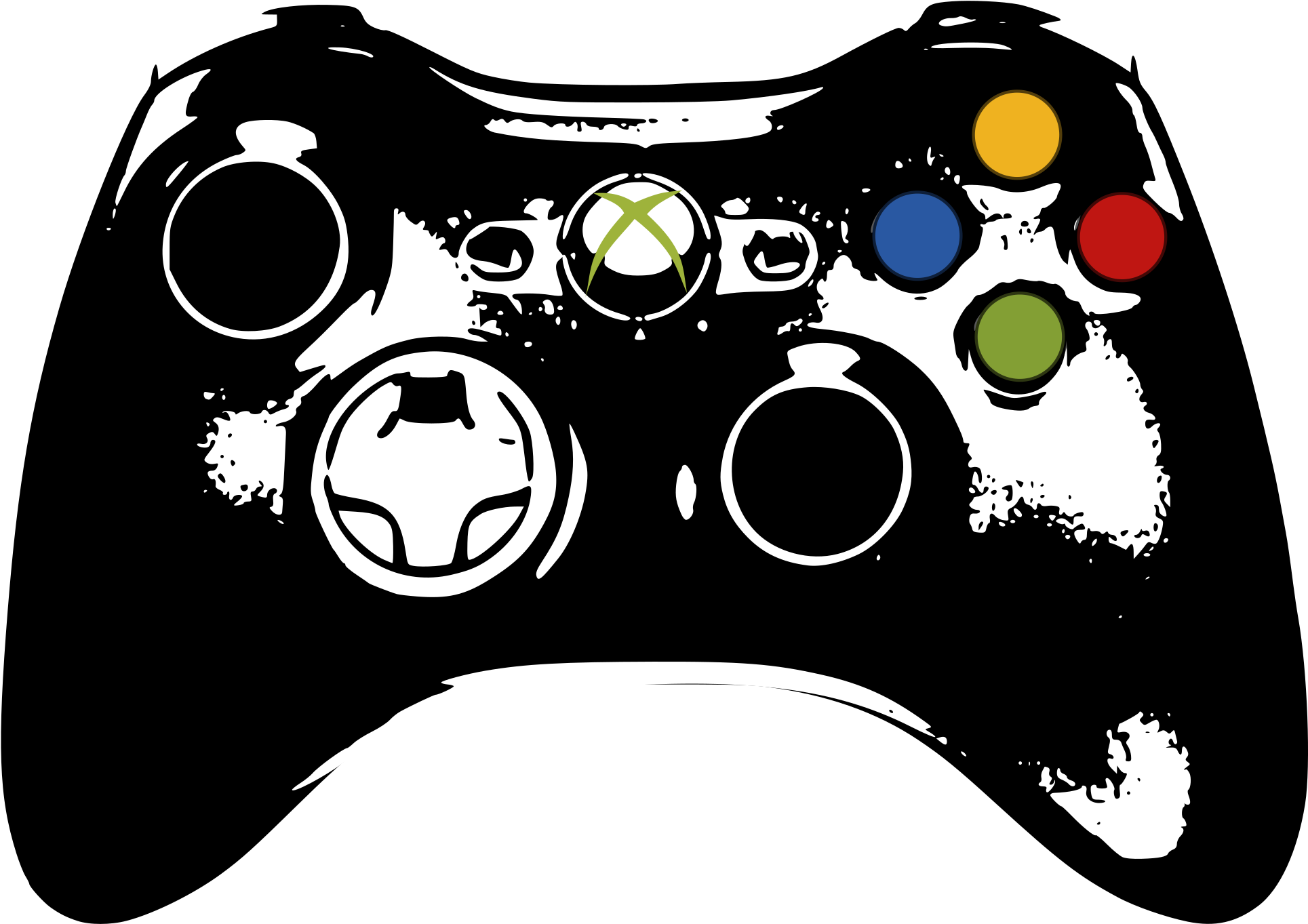 Controller Wii Playstation One Games Transprent Png - Vector Joystick Xbox 360 Clipart (1929x1363), Png Download