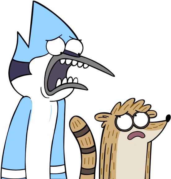 Rigby And Mordecai Looking Eachother - Mordecai And Rigby Sad Clipart (600x601), Png Download