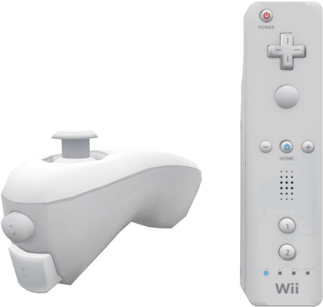 Wiimote And Nunchuck Png Clipart (750x650), Png Download