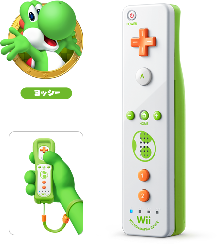 Yoshi Wii Remote Plus Wiiリモコンプラス ヨッシー - Super Mario Wii Remote Plus Clipart (570x583), Png Download