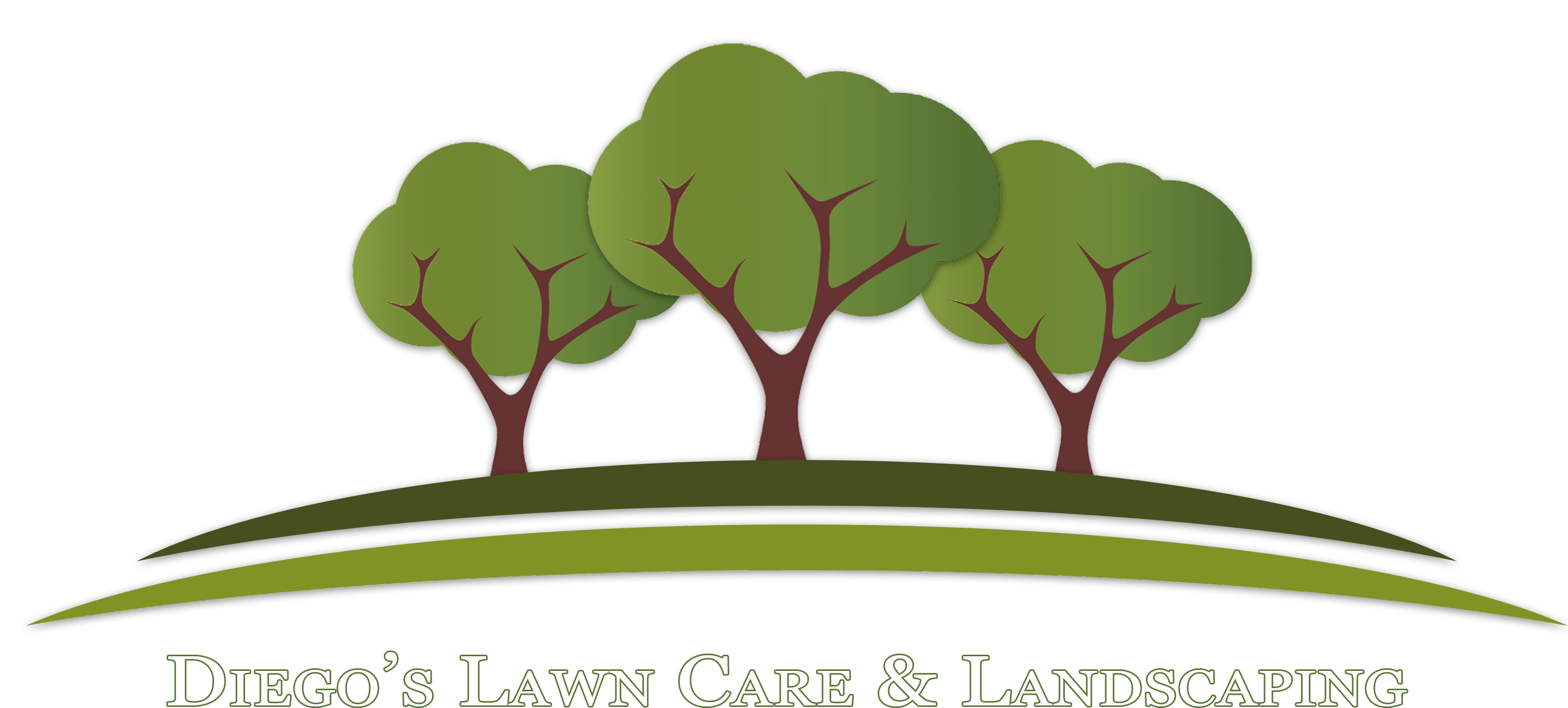 Diego's Lawn Care & Landscaping - 3 Tree Logo Clipart (3001x1355), Png Download