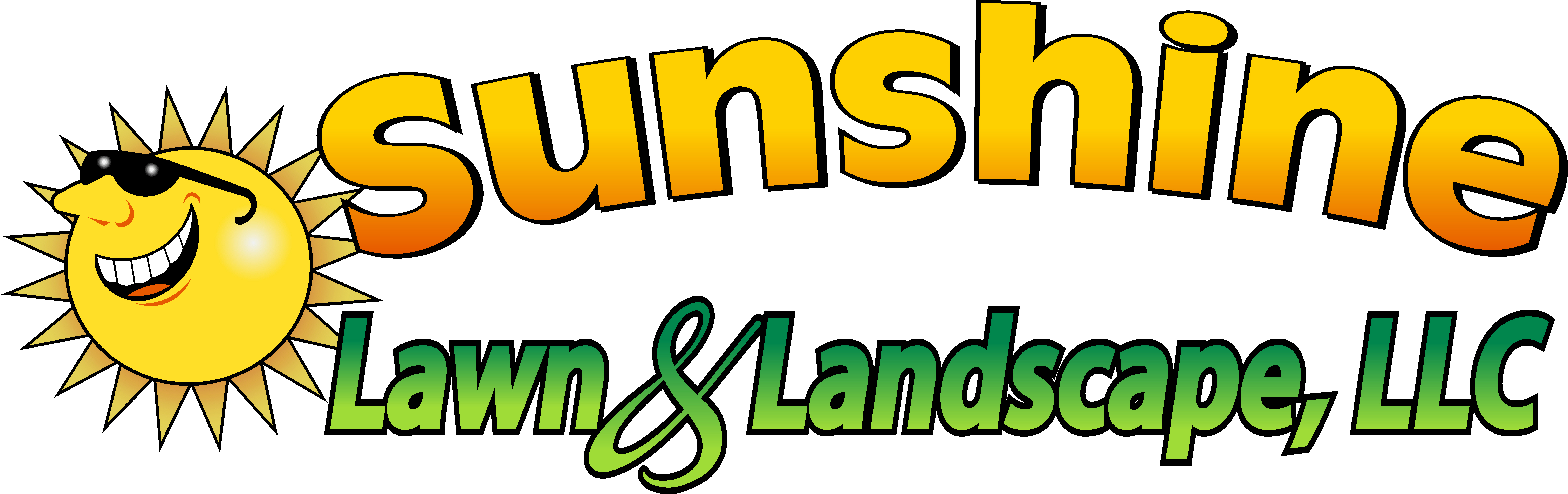 Sunshine Lawn And Landscape Logo Clipart (7620x2400), Png Download
