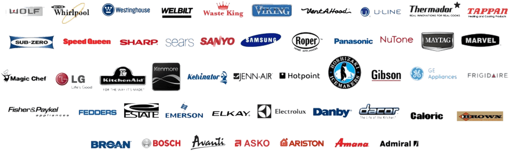 Logos-1819x566 - Home Appliances Brands Logos Clipart (1819x566), Png Download