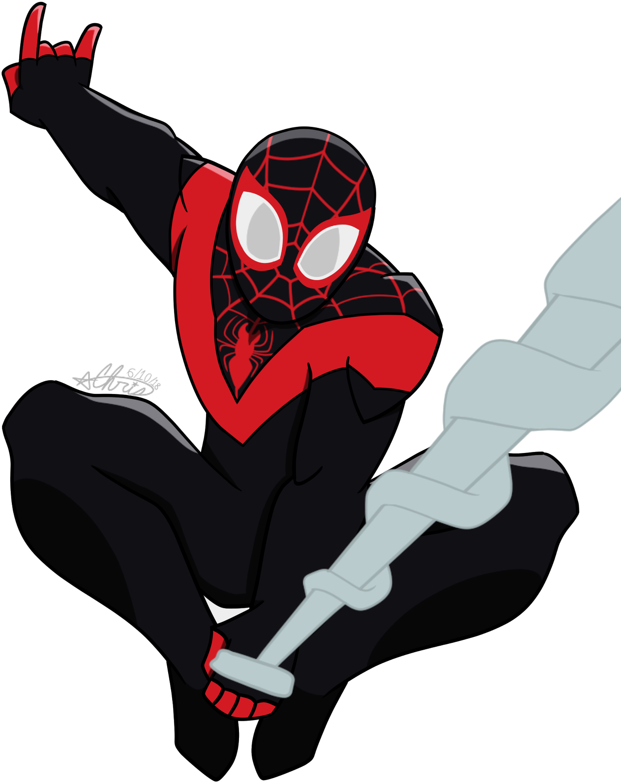 Chrisstarfer - Spooderman Into The Spooderverse Clipart (1423x2048), Png Download