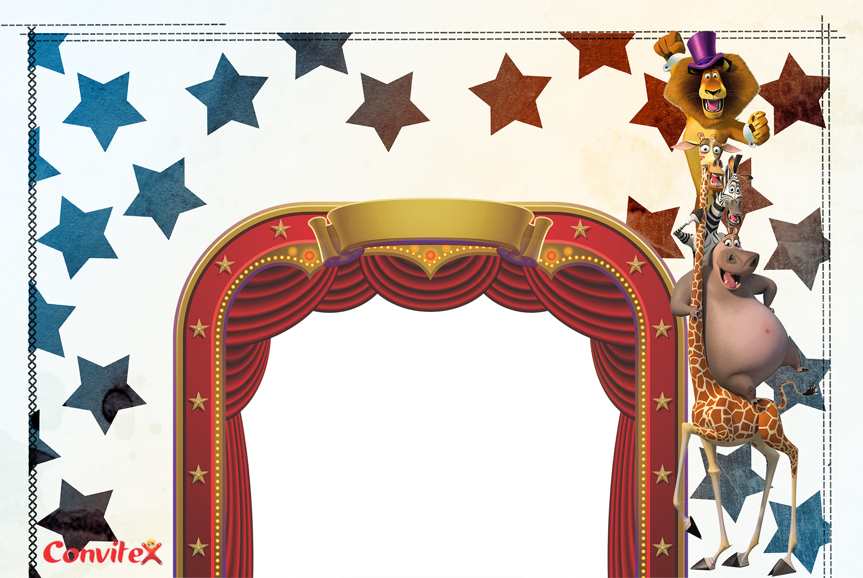 Circo 01 By Convitex - Tema Convite Circo Clipart (1772x1188), Png Download