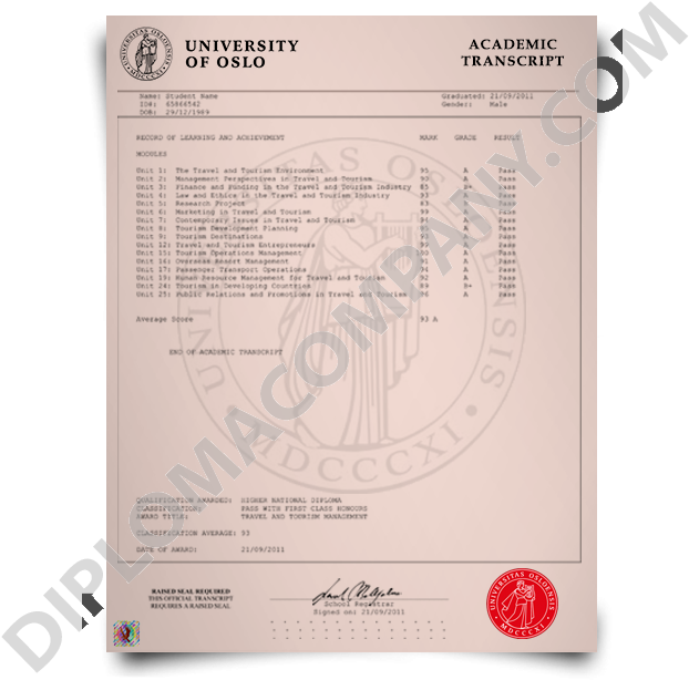 Fake Transcript Norway, Fake Norway Transcript, Fake - University Of Oslo Clipart (650x650), Png Download