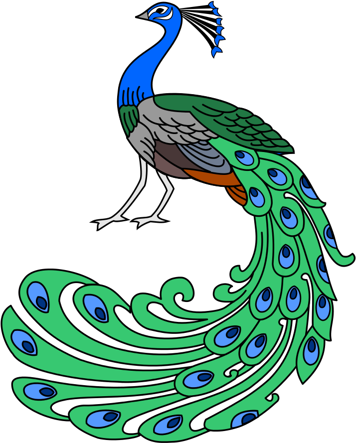 Graphic Transparent File Paon Au Naturel Wikimedia - Paon Héraldique Clipart (2000x1199), Png Download