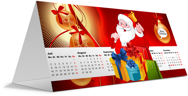 Christmas Calendar, December, Christmas, Christmas - Calendário 2018 Dezembro Natal Clipart (960x469), Png Download