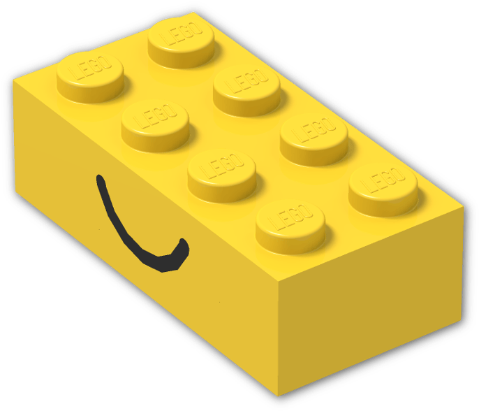 Brick 2 X 4 With Happy And Sad Face Pattern - Yellow Lego Brick Png Clipart (800x600), Png Download
