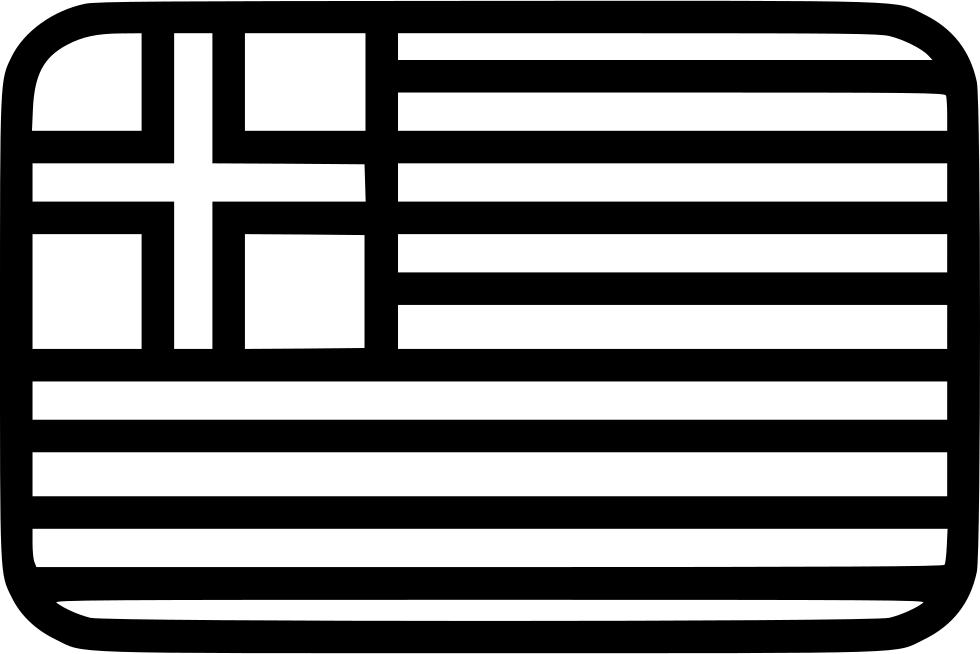 Greece Flag - - Black And White Greece Flag Png Clipart (980x654), Png Download