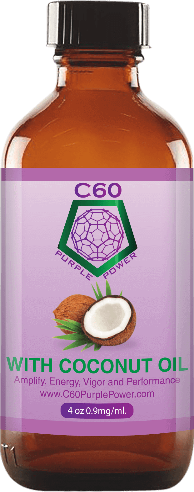 C60 Purple Power Coconut Oil 4 Oz - C60 Purple Power Clipart (1600x1600), Png Download