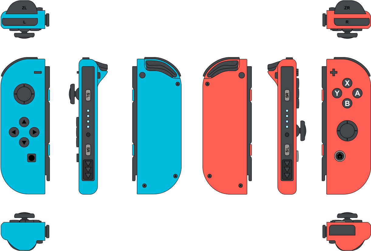 Nintendo Switch Joy-con Illustration - Nintendo Switch Joy Con Size Clipart (1280x853), Png Download