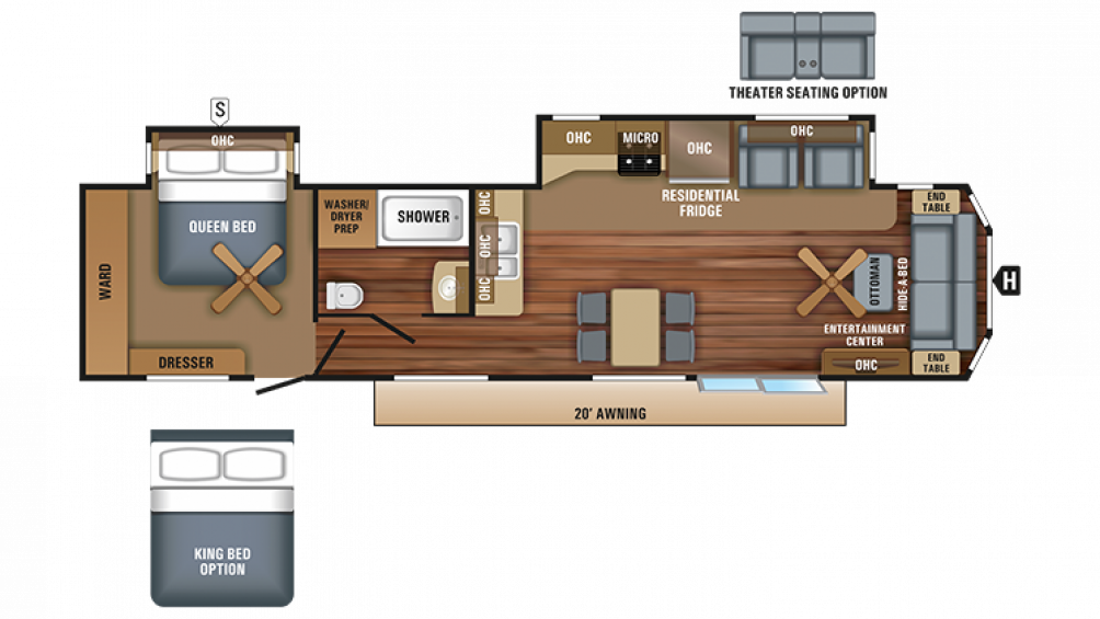 2018 Jay Flight Bungalow 40fsds Floor Plan Img - 2017 Jayco Bungalow 40bhts Clipart (1004x565), Png Download