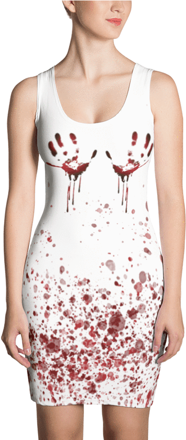 Bloody Hands Halloween Dress - 34 In Bust Clipart (381x901), Png Download