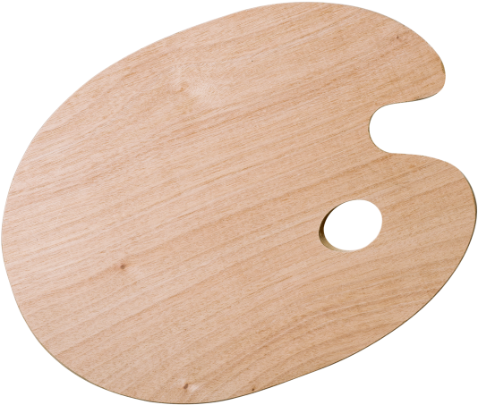 Wooden Painter's Palette - Plywood Clipart (866x650), Png Download