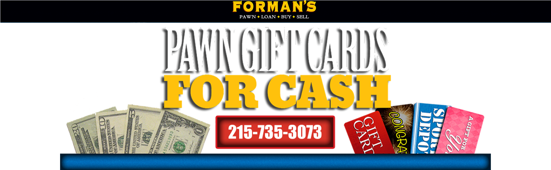 Pawn Gift Cards For Cash - 1 Us Dollar Clipart (1842x576), Png Download