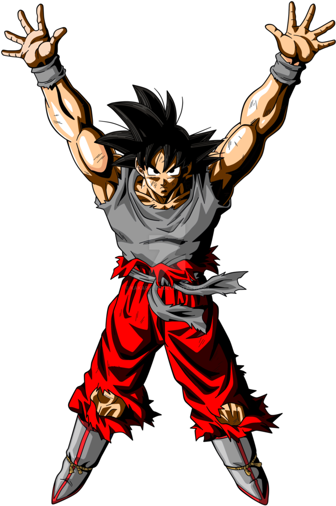 Goku Spirit Bomb Png - Goku Doing The Spirit Bomb Clipart (760x1050), Png Download