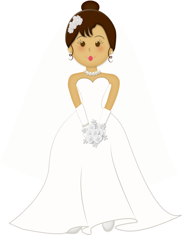 Bride And Groom Png - Wedding Dress Clipart (625x805), Png Download