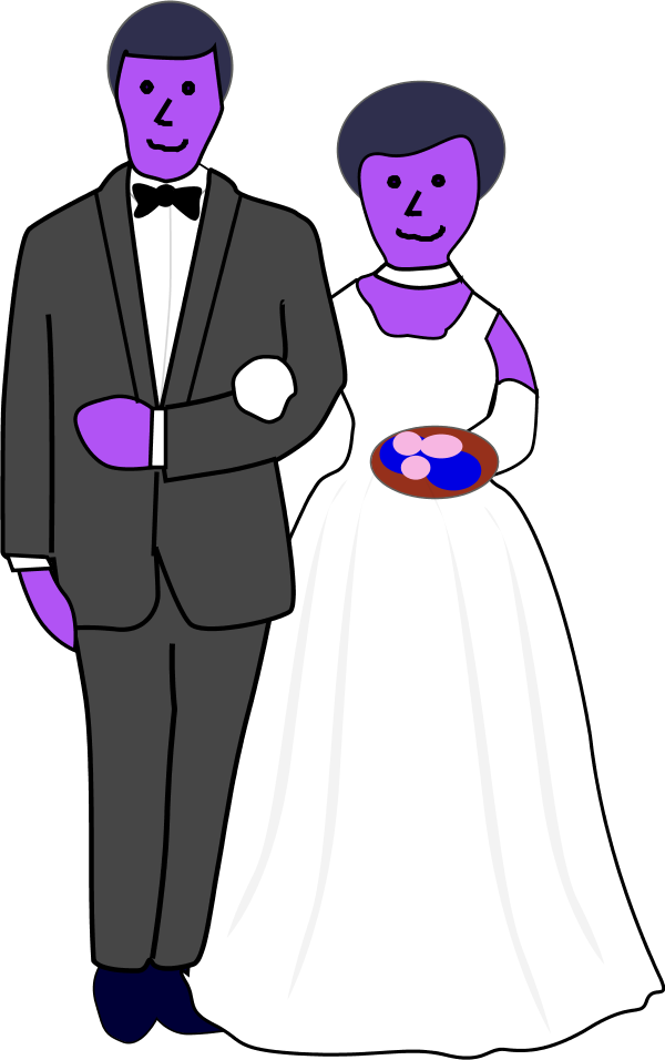 Bride And Groom Clipart (600x956), Png Download