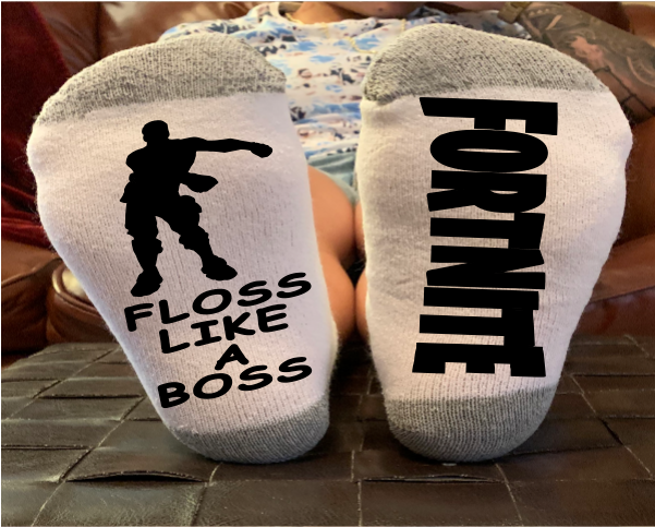 Floss Like A Boss Fortnite Funny Socks - Skateboarding Clipart (600x600), Png Download