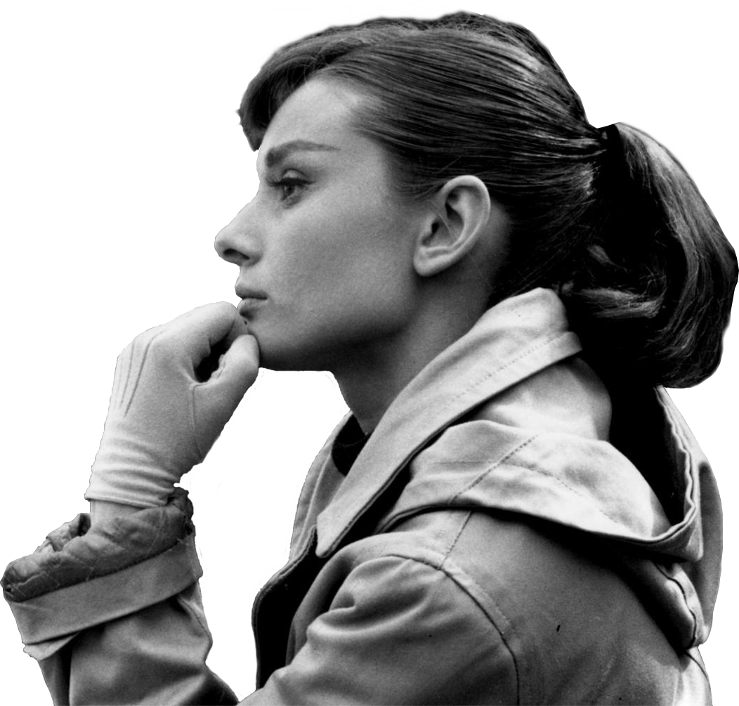 Audrey Hepburn Staring At The Front Clipart (1052x1005), Png Download